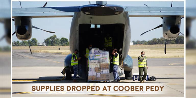 Supplies Dropped at Coober Pedy