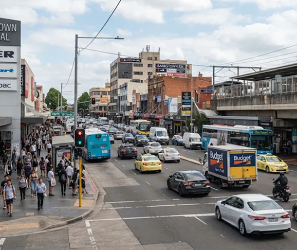 Busy Bankstown CBD